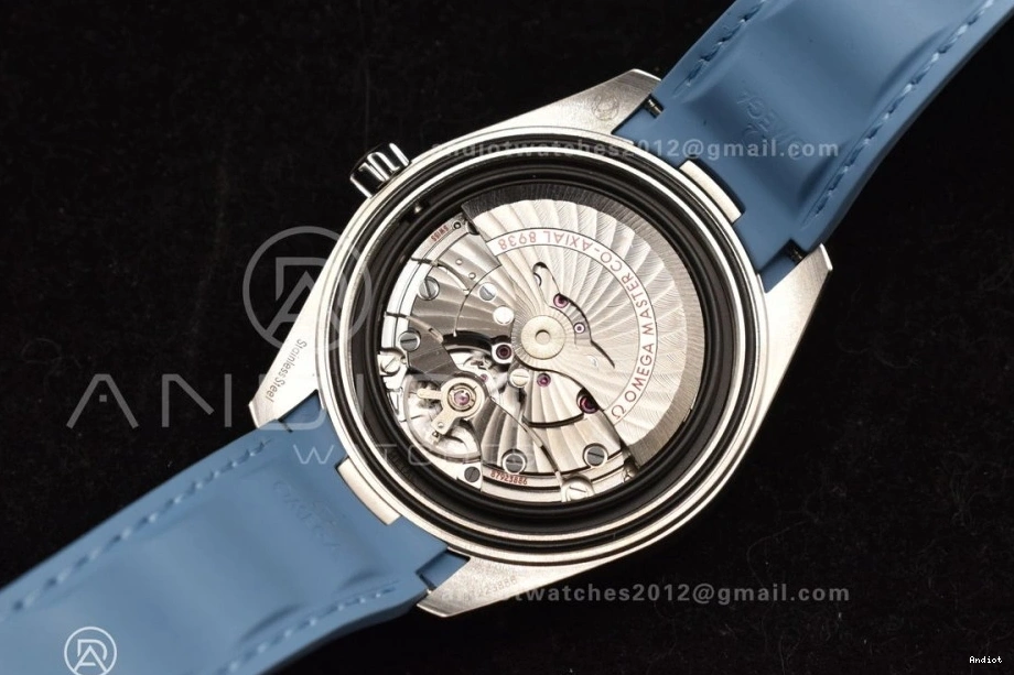 on Dial 43mm A8938 Edition 1:1 Rubber Worldtimer Aqua Terra Blue Best Summer Strap Blue GMT VSF Clone Super 1111